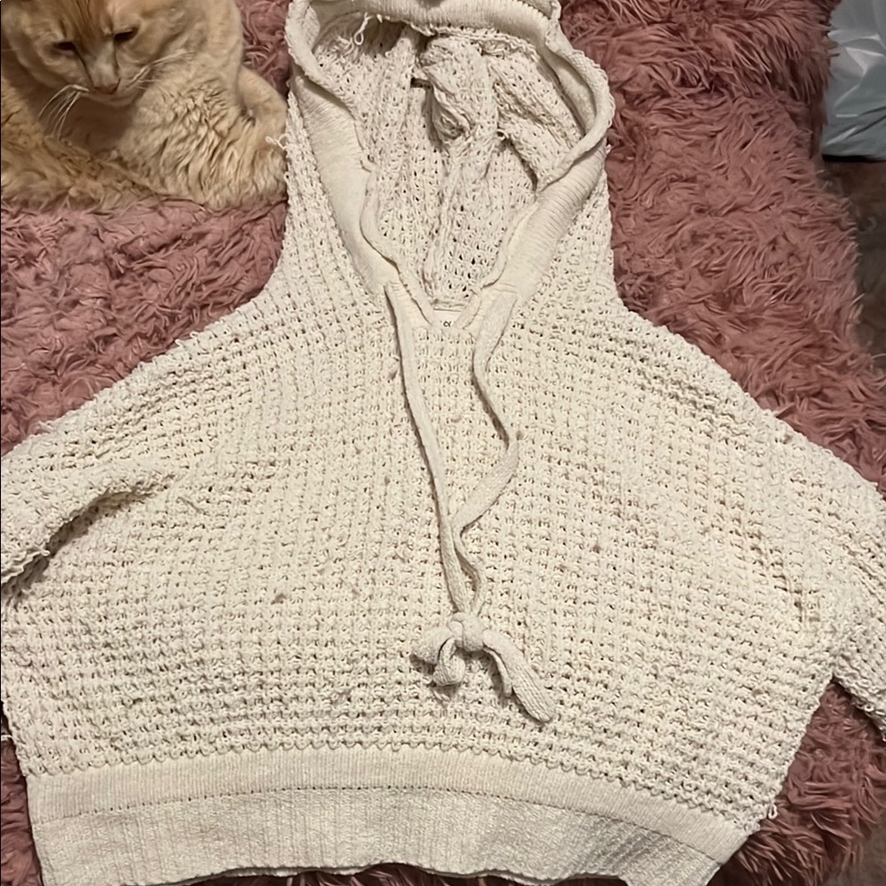 Cream Cowl Neck Chunky Knit Sweater